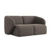 2-SITZER-SOFA Bouclé Stoff Braun - Schwarz/Mokka, Holzwerkstoff/Kunststoff (174/75/94cm) - Makamii