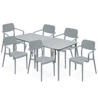 GARTENMÖBEL-SET GALIO, 8-tlg - Grau, Kunststoff - KONSIMO®