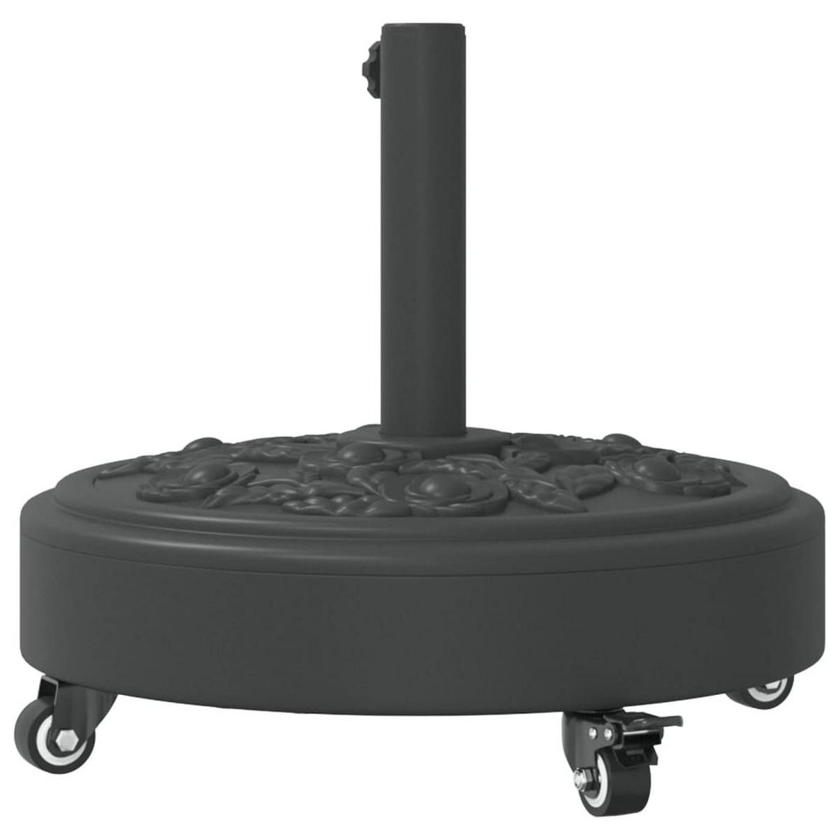 SONNENSCHIRMSTÄNDER Mit Rollen Für Ø38/48 Mm Mast 27 Kg Rund - Schwarz, Kunststoff (45/45cm) - vidaXL