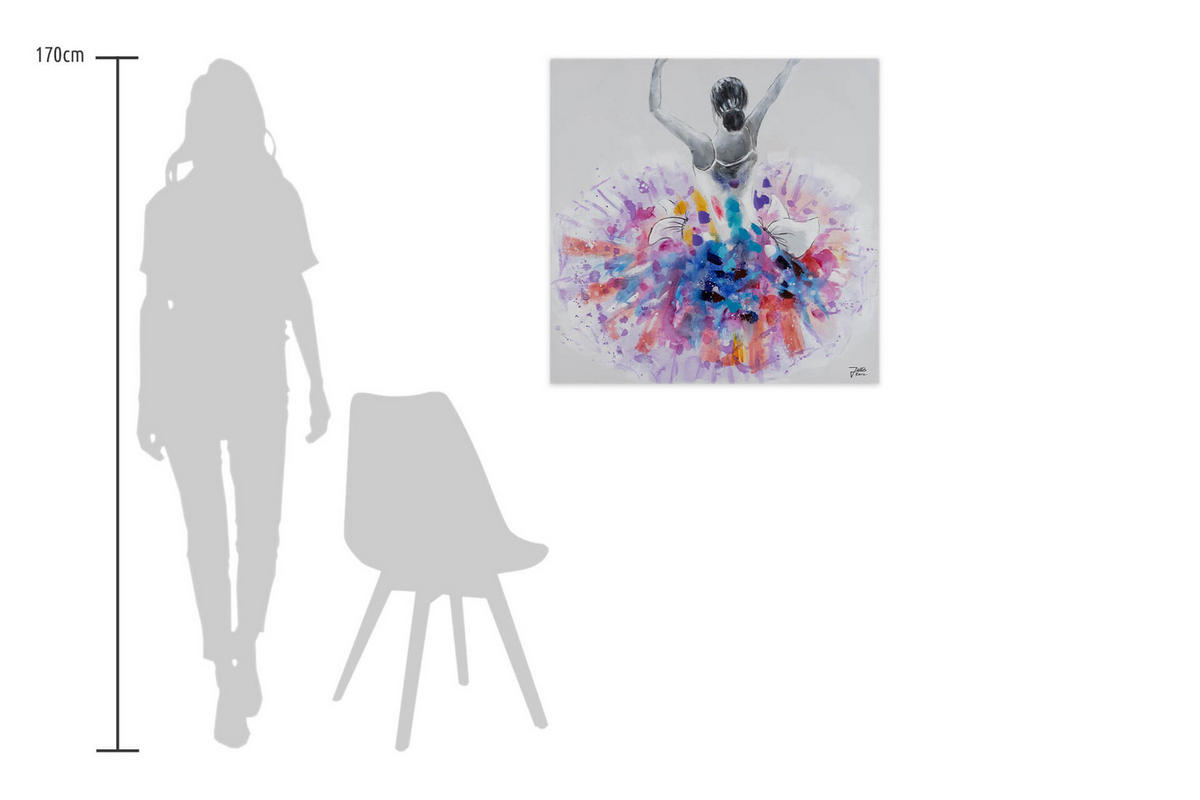 ÖLGEMÄLDE 80/80 cm - Lila/Weiß, Holz/Textil (1.6/80cm) - KUNSTLOFT