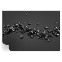 FOTOTAPETE 208x146 cm - Schwarze Klumpen - Weiß, Textil (208/146cm) - Wallfluent