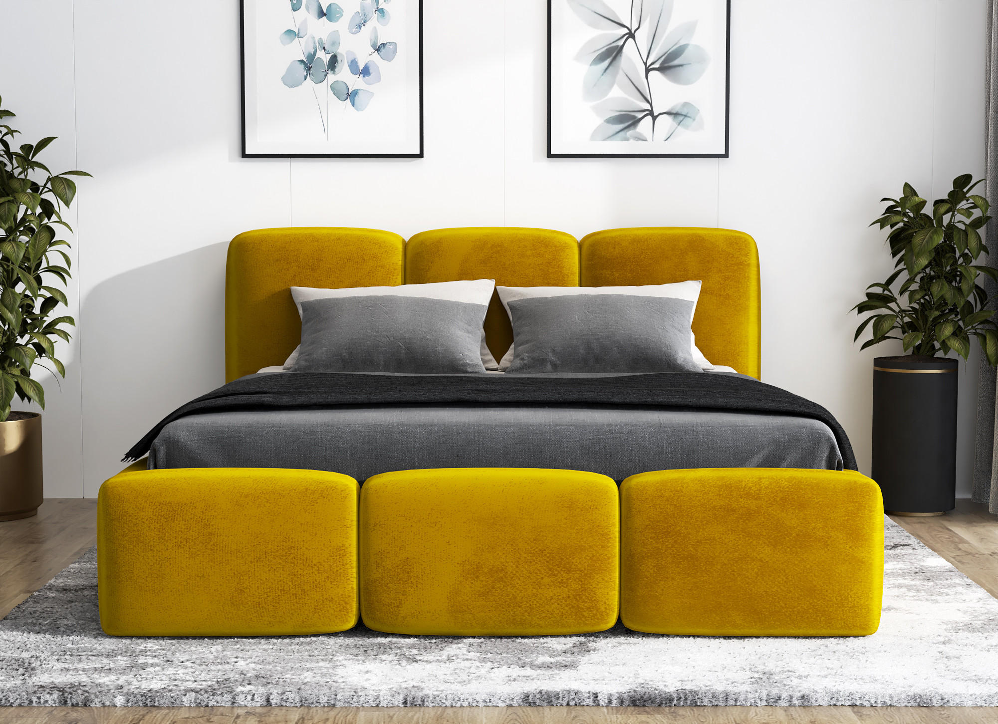 POLSTERBETT STAR 160x200 Goldfarbe - Goldfarben, Textil (160/200cm) - A&J MöbelLand