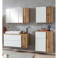 BADMÖBEL-SET 4-TLG. Vasto-03 - Weiß, Holzwerkstoff (185/200/47cm) - Lomado