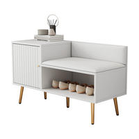 SCHUHSCHRANK Sitzbank 100x38x58 cm Rückenlehne Weiß - Weiß, Holz (100/58/38cm) - Kaket