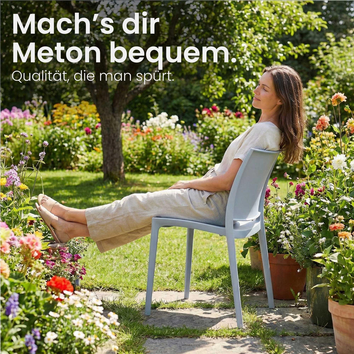 GARTENSTUHL Kunststoff Hellgrau - Hellgrau, Kunststoff (42/81/49cm) - CLP