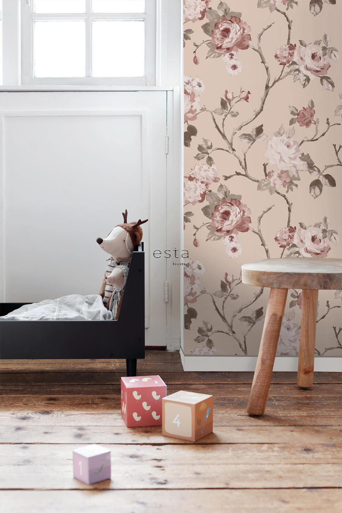 TAPETE Blumenmuster 53 cm x 10.05 m - Pink, Papier (53/1000cm) - ESTAhome