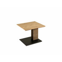 BEISTELLTISCH höhenverstellbar Cleo 55x47x47 Furnier Schwarz/Wildeiche - Wildeiche/Schwarz, Holz (55/47/47cm) - 58aufmkessel
