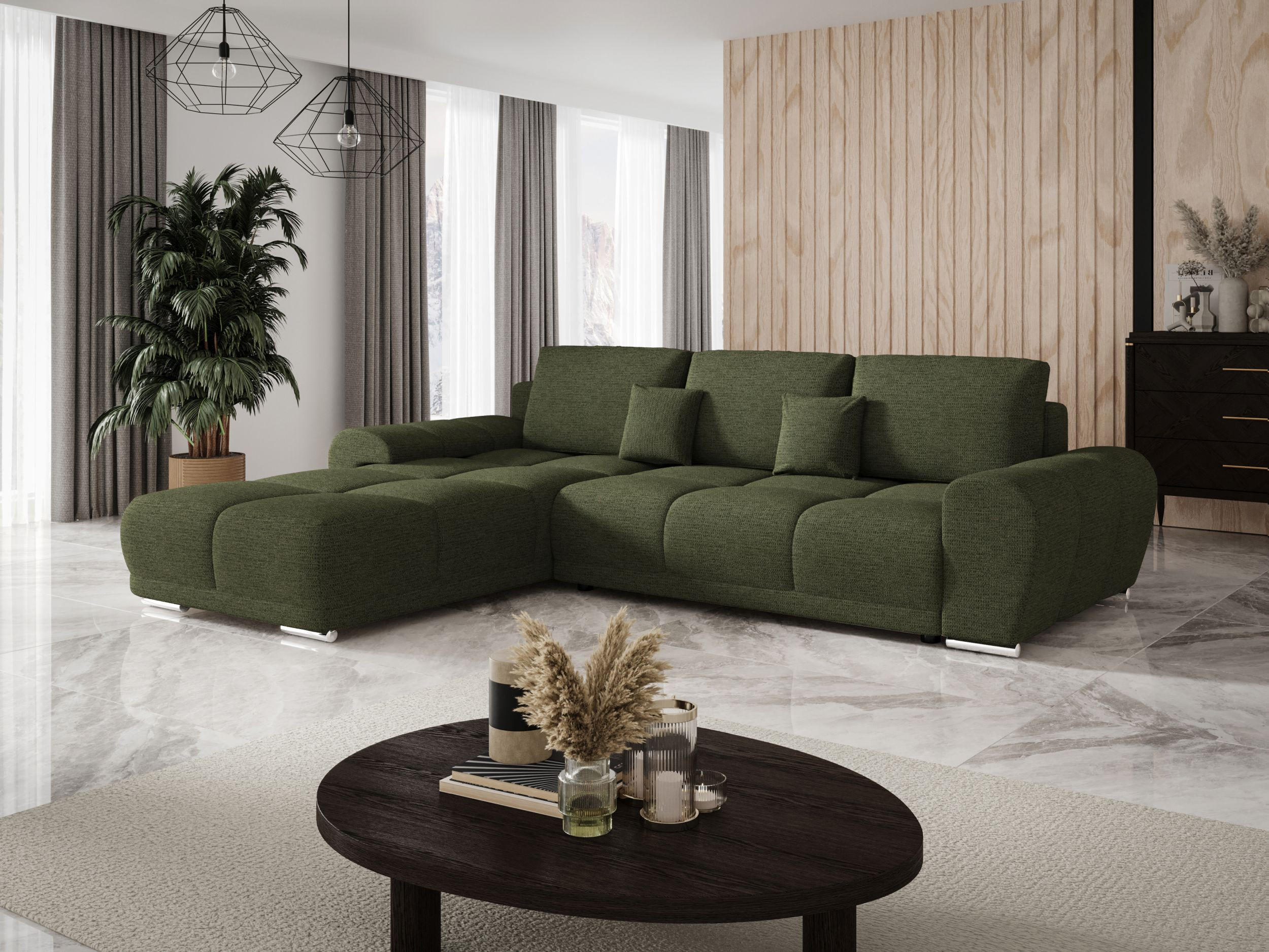 ECKSOFA BEGA L Links ARAGON 39 mit Schlaffunktion - Grün, Textil (289/185cm) - Bedante