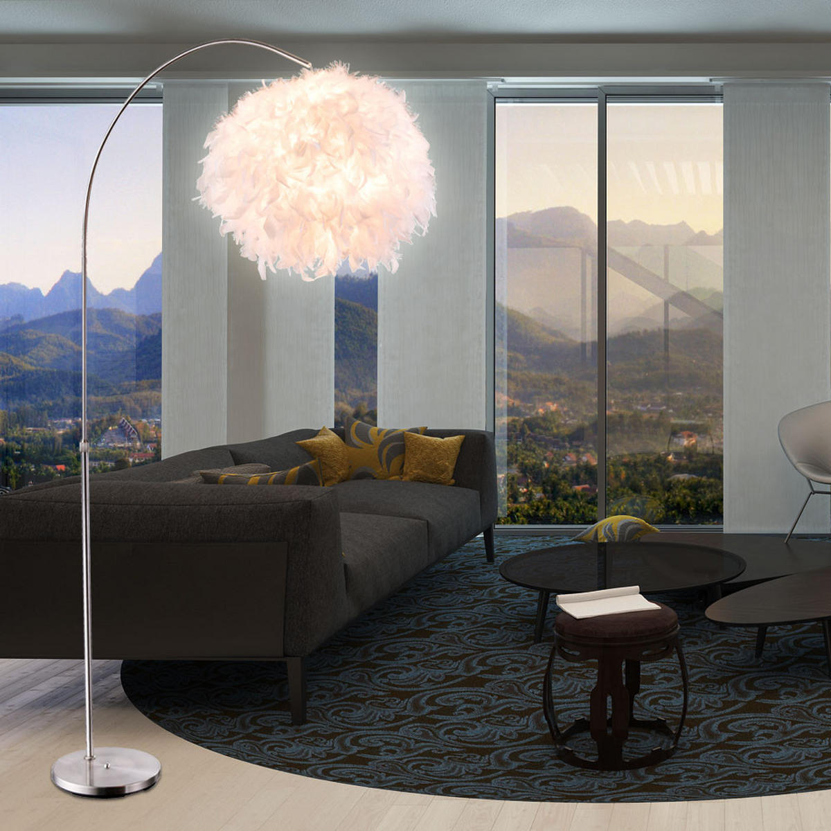 LED STEHLEUCHTE Metall Weiß - Weiß, Metall (96/96/196cm) - Globo Lighting