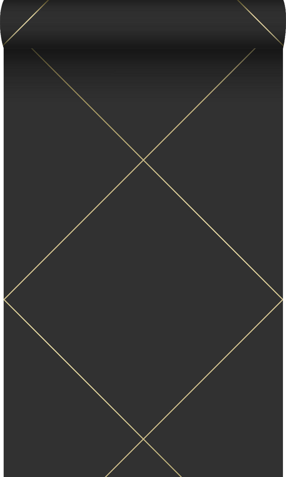 TAPETE grafische Linien 53 cm x 10.05 m - Schwarz, Papier (53/1000cm) - Origin Wallcoverings