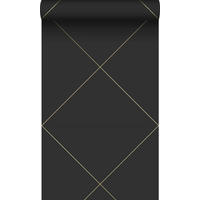 TAPETE grafische Linien 53 cm x 10.05 m - Schwarz, Papier (53/1000cm) - Origin Wallcoverings
