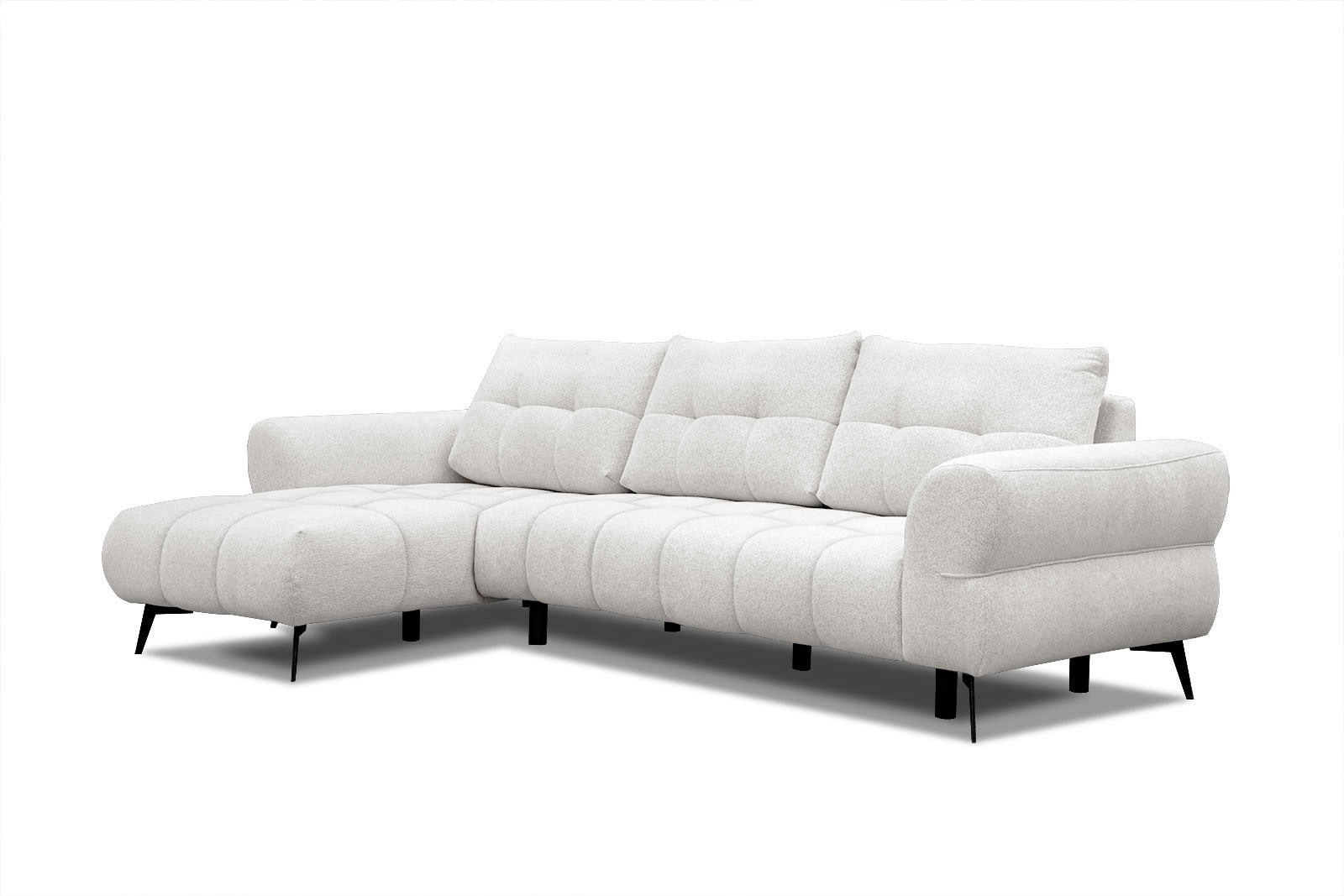 ECKSOFA SALVINI 4-Sitzer, weiß - Schwarz/Weiß, Holzwerkstoff/Textil (158/292cm) - Courtois Laville