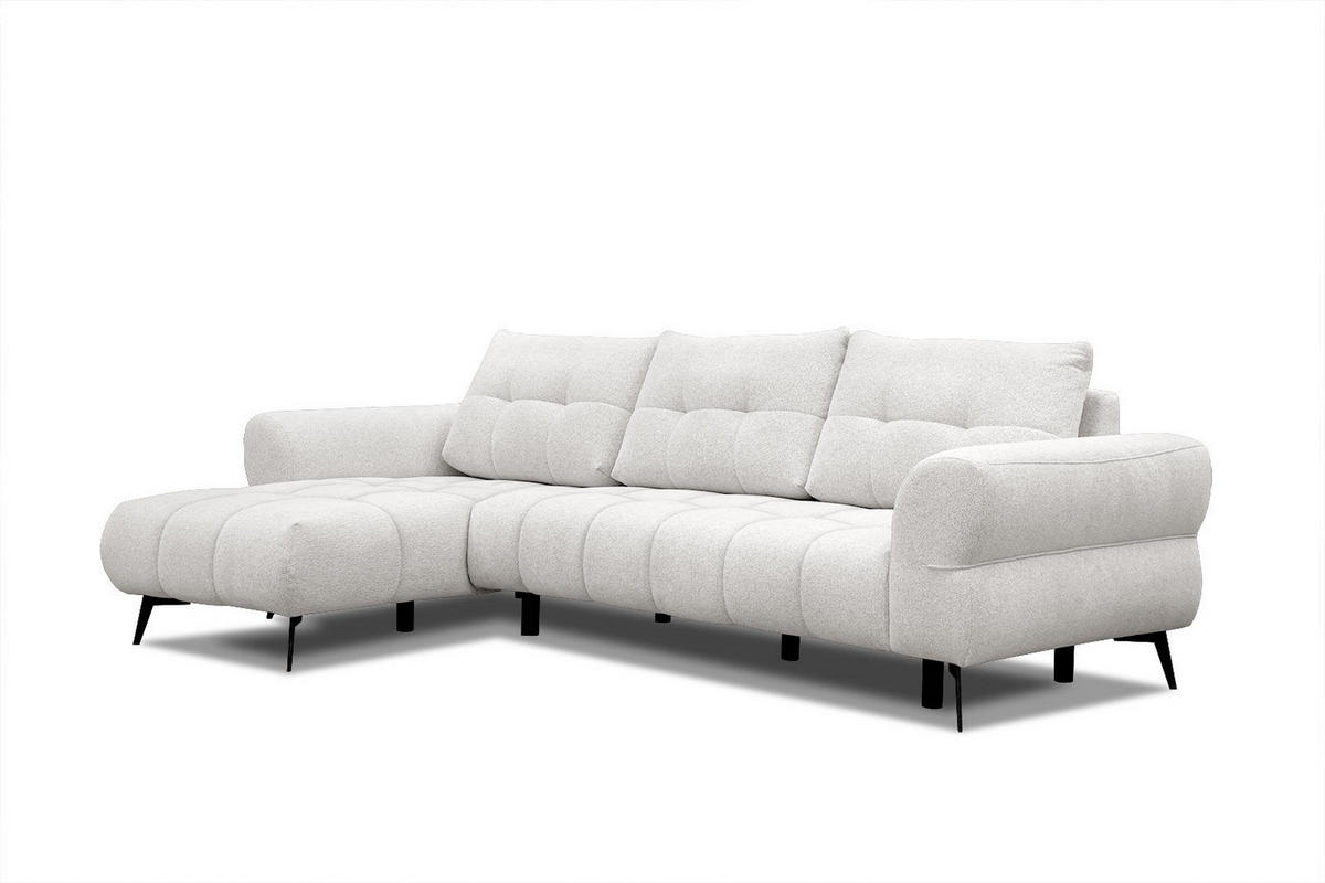 ECKSOFA SALVINI 4-Sitzer, weiß - Schwarz/Weiß, Holzwerkstoff/Textil (158/292cm) - Courtois Laville