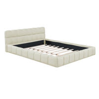 POLSTERBETT 160x200 cm, Beige, Leinen - Beige, Textil/Metall (160/200cm)