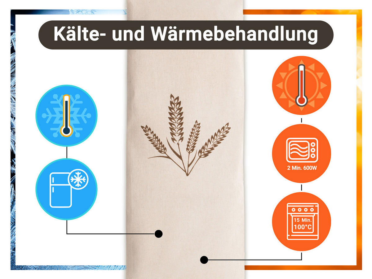 WÄRMEKISSEN, 20x53 cm, 100% Baumwolle, Weiß - Beige, Textil (20/4/53cm) - Zollner