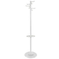 GARDEROBE Mit 4x Kunststoff-Doppelhaken 178x38x38 cm Mit Auffangschale Weiß - Weiß, Metall (38/178/38cm) - PROREGAL