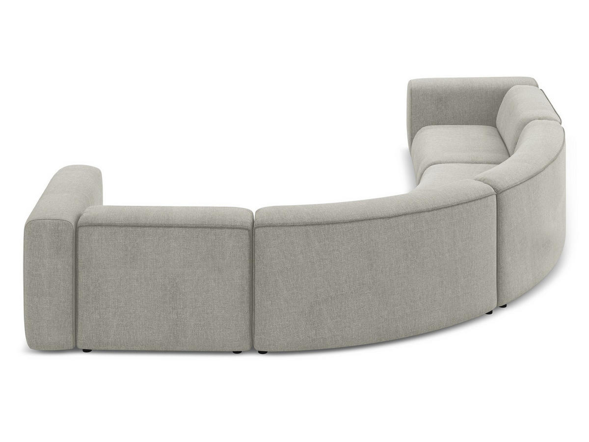 ECKSOFA Chenille Stoff Beige - Beige/Schwarz, Kunststoff/Textil (318/318cm) - Makamii