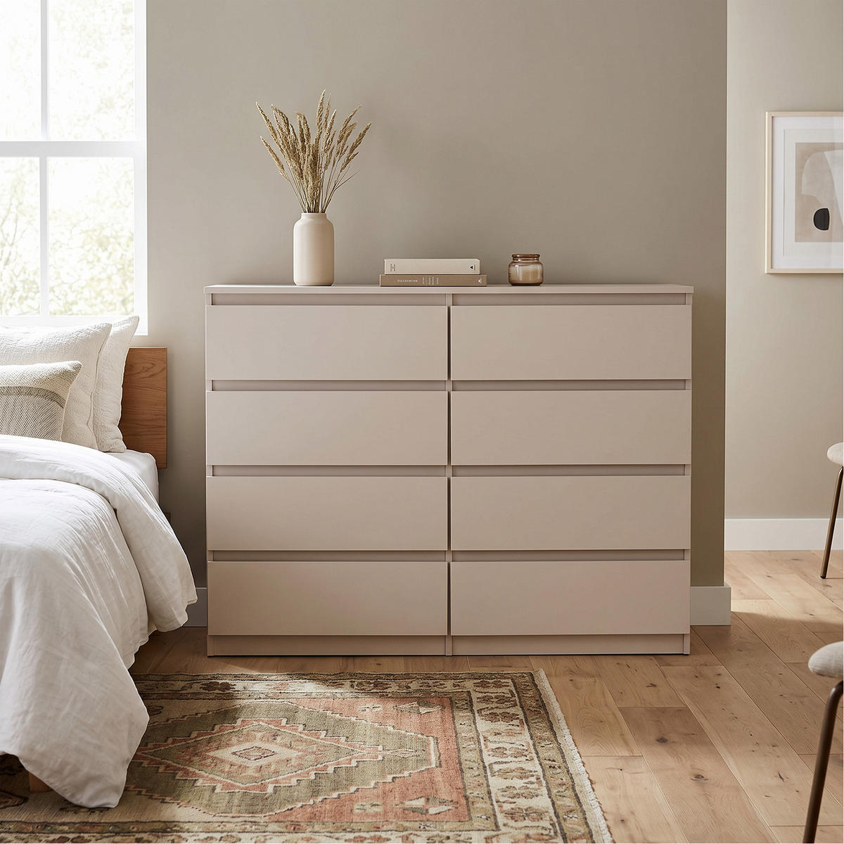 KOMMODE NUDO 138,5/101,5/39cm mit 8 Schubladen Türen Kaschmir - Kaschmir, Holzwerkstoff (138.5/101.5/39cm) - MASSENO