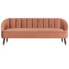 3-SITZER-SOFA Samtstoff goldbraun Alsvag - Goldfarben/Schwarz, Textil (191/73/73cm) - Beliani