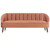 3-SITZER-SOFA Samtstoff goldbraun Alsvag - Goldfarben/Schwarz, Textil (191/73/73cm) - Beliani