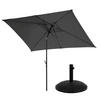 SONNENSCHIRM Set mit Ständer Dunkelgrau - Dunkelgrau, Textil (200/300cm) - SVITA