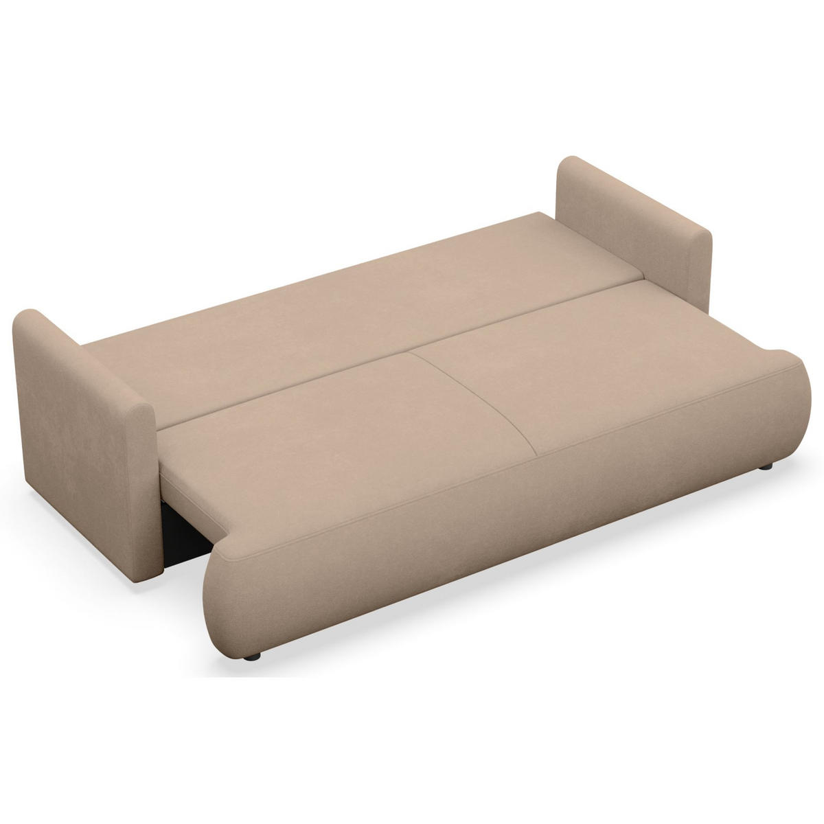 3-SITZER SOFA Ovo Mini Beige Chenille Easy-Clean - Beige/Schwarz, Kunststoff/Textil (226/90/97cm) - Selsey