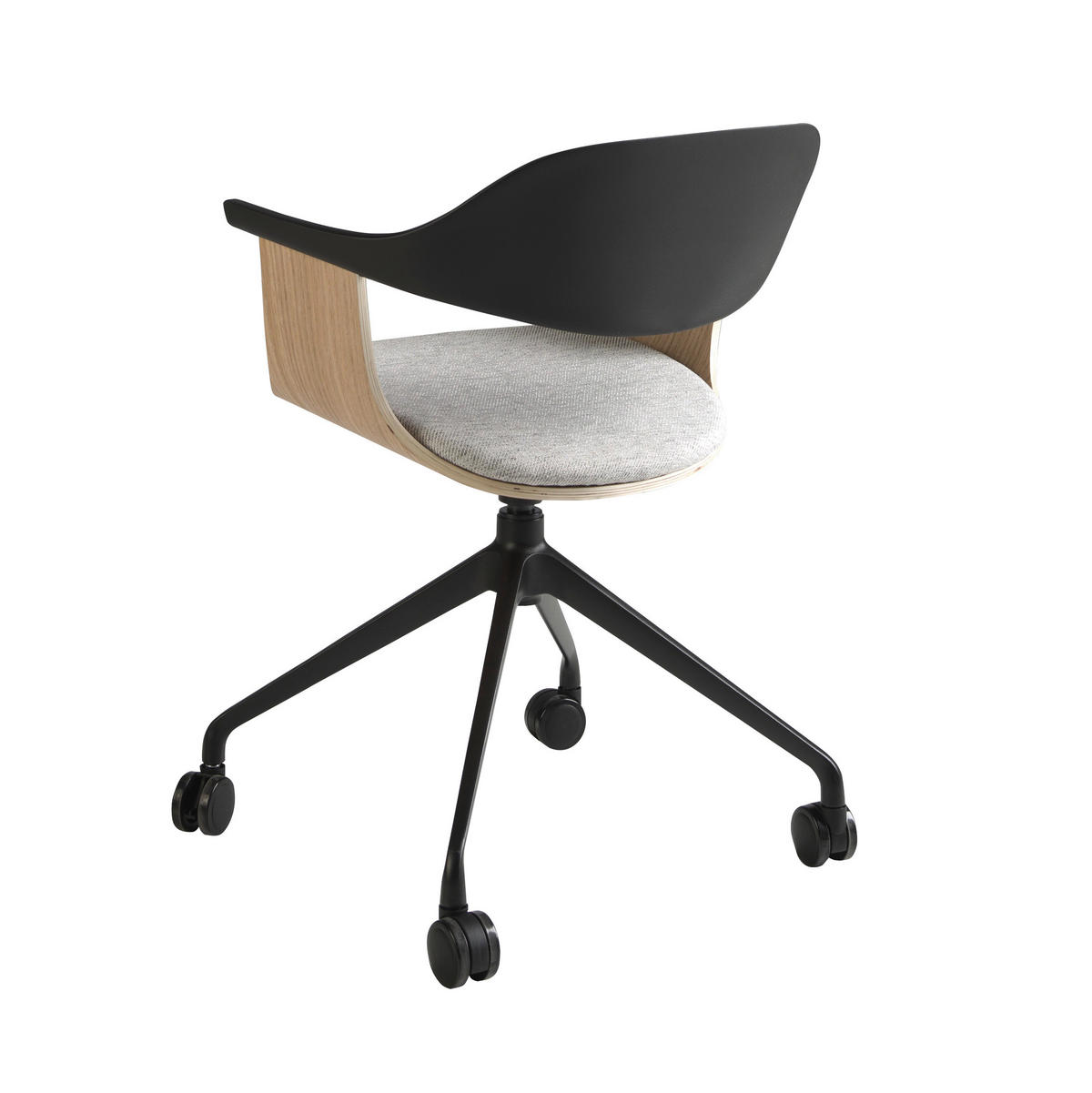 BÜROSTUHL, Schwarz, Grau, Eiche 59/ 50/ 76 cm - Honigeiche/Schwarz, Textil (59/76/50cm) - ANGEL CERDA