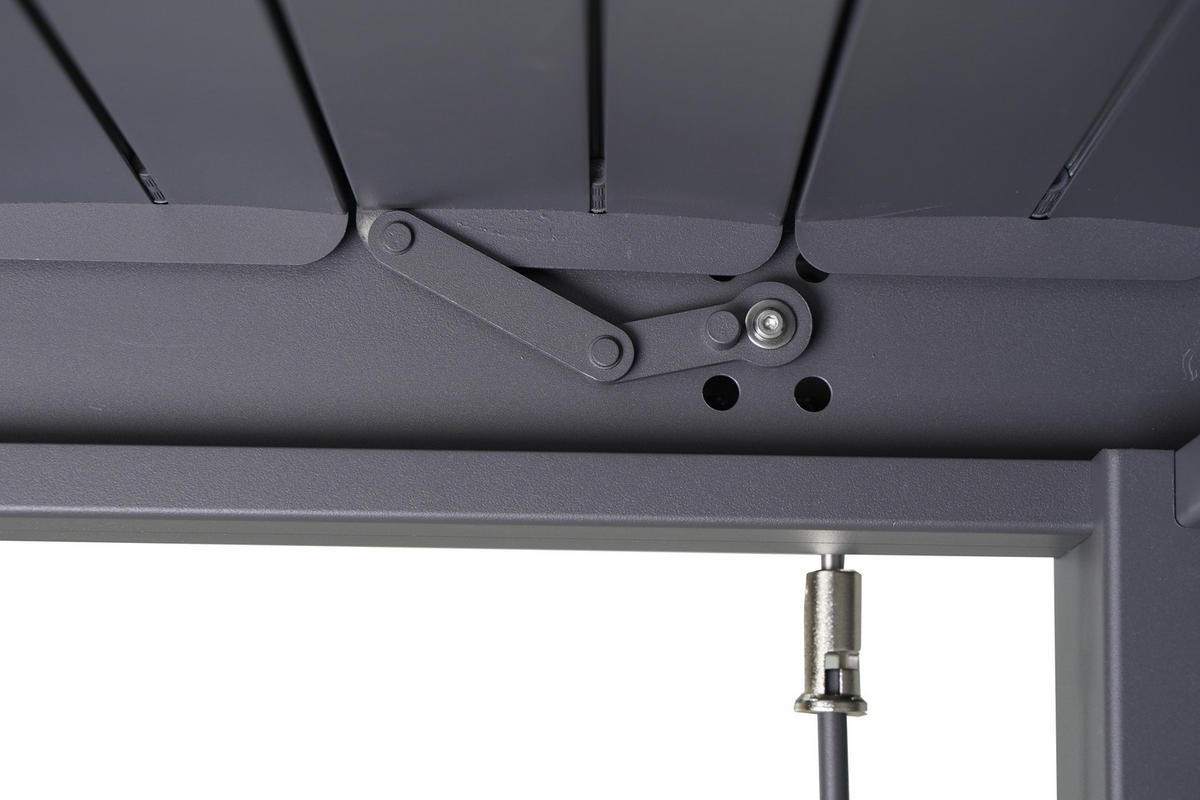 LAMELLENDACH-PERGOLA Mirador Deluxe 3x3,6 m Anthrazit Aluminium - Grau, Kunststoff (360/250/300cm) - Green Spirit