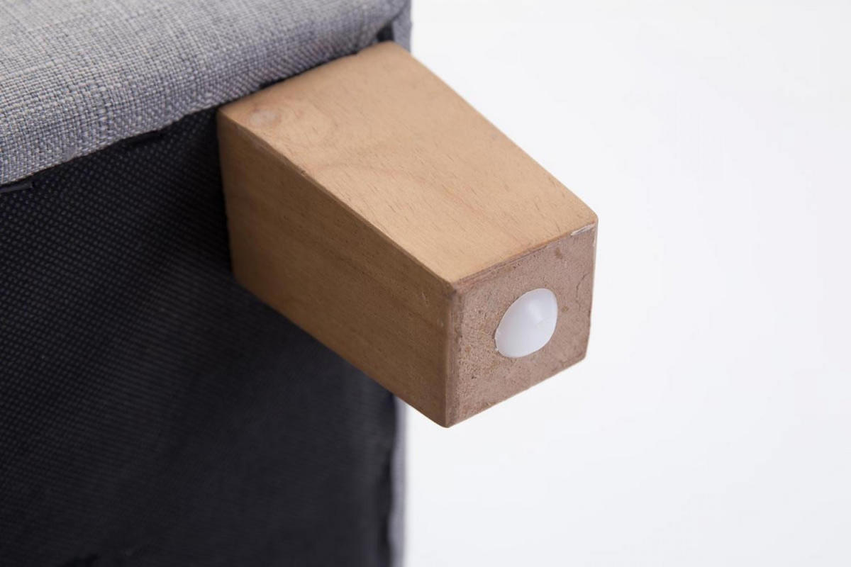 SITZWÜRFEL eckig 45/45/46 cm Stoff hellgrau - Hellgrau/Naturfarben, Holz/Textil (45/46/45cm) - CLP