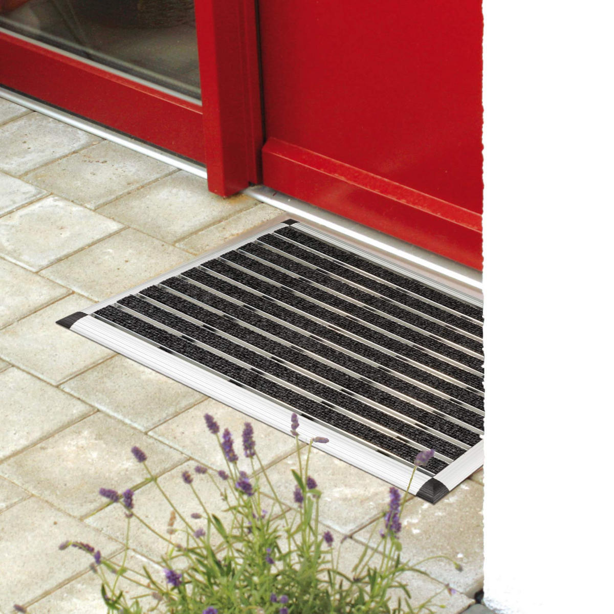 GUMMI-FUSSMATTE MIT ALU KANTE EXCELLENCE MAT - Anthrazit, Metall (45/75cm) - Astra