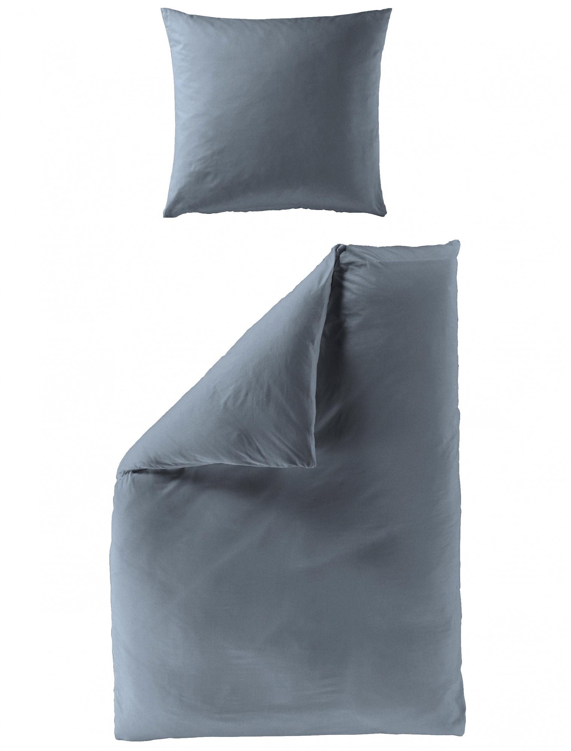 BETTWÄSCHE Makosatin 135/200 cm  - Blaugrau, KONVENTIONELL, Textil (135/200cm) - Bierbaum