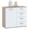 KOMMODE CHICAGO - Weiß/Sonoma Eiche, Holzwerkstoff (91/82/40cm) - CARO-Möbel