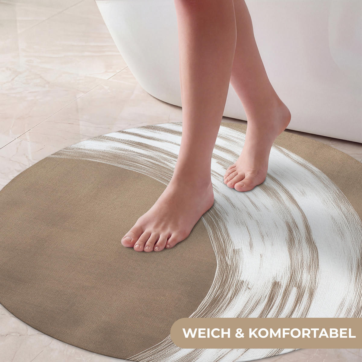 KOUPELNOVÁ PŘEDLOŽKA Barva - hnědá - Japandi 70x70 cm - barva mokka, textil/plast (70/70cm) - OnlyWow