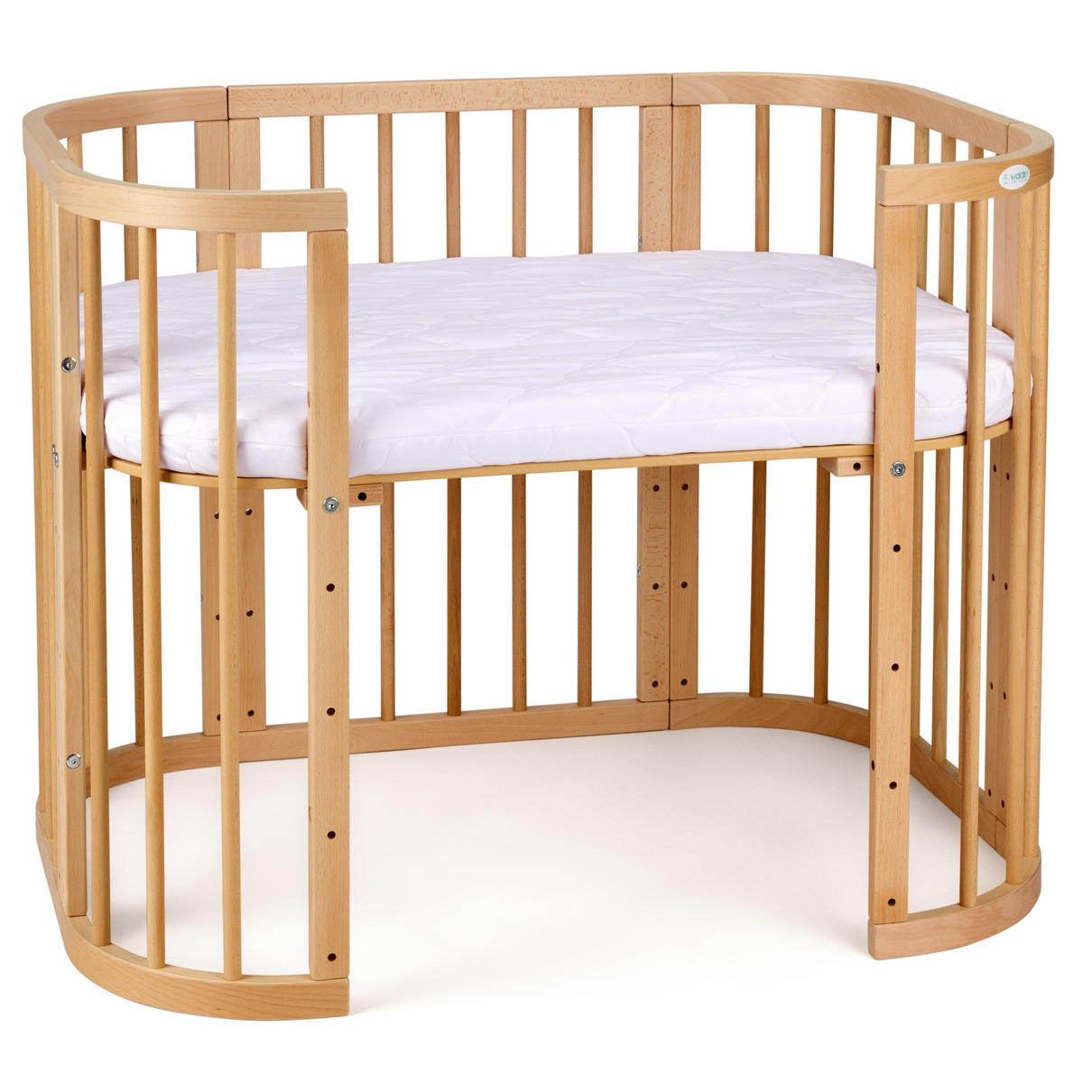 BABYBETT NATUR, 5in1 mit Matratze - Naturfarben, Holz (65.5/92cm) - waldin