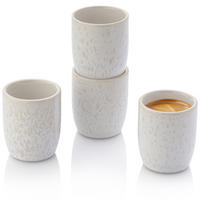 ESPRESSOBECHER SET KORFU - 4 teilig aus Steingut - Creme, Keramik (0.08L) - Sänger