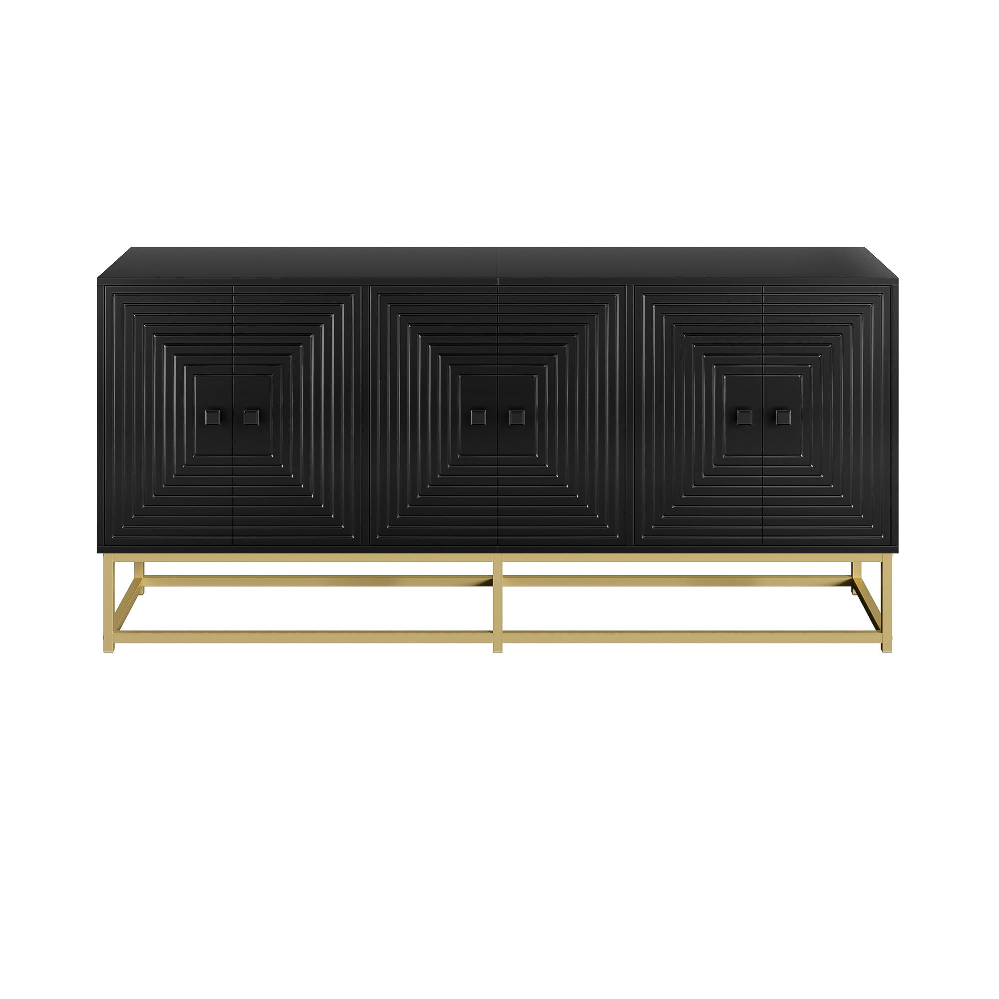 SIDEBOARD Black 160/38/75,5 cm - Schwarz, Holzwerkstoff (160/75.5/38cm) - PANGIVO