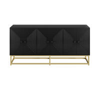 SIDEBOARD Black 160/38/75,5 cm - Schwarz, Holzwerkstoff (160/75.5/38cm) - PANGIVO