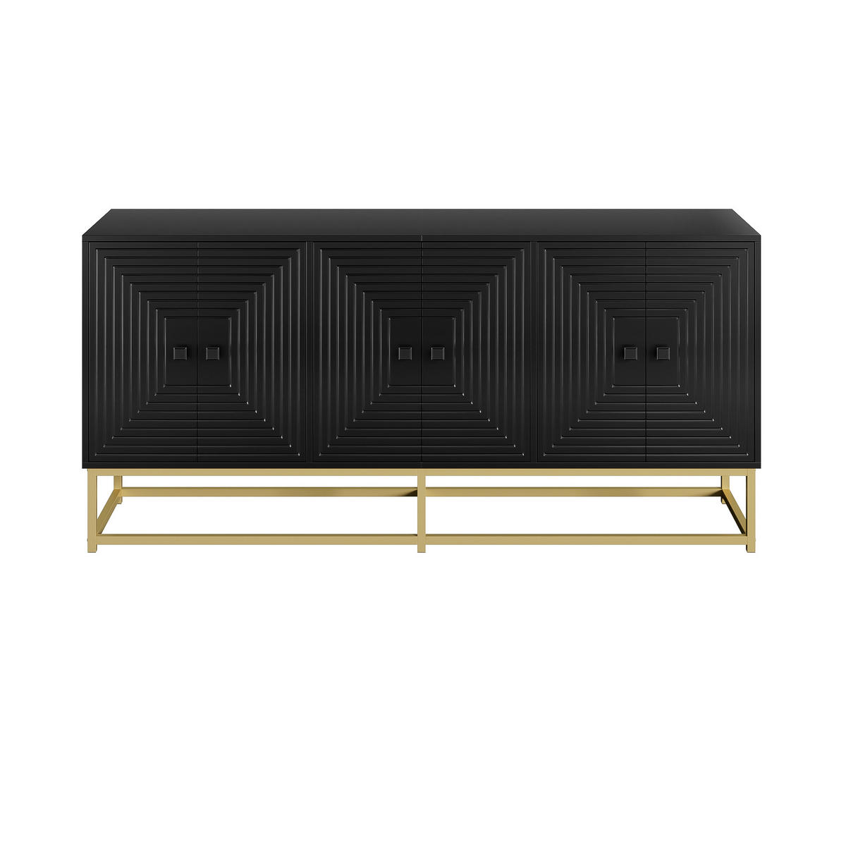 SIDEBOARD schwarz 3 Türen Stauraum - Schwarz, Holzwerkstoff (160/75.5/38cm) - Fortuna Lai