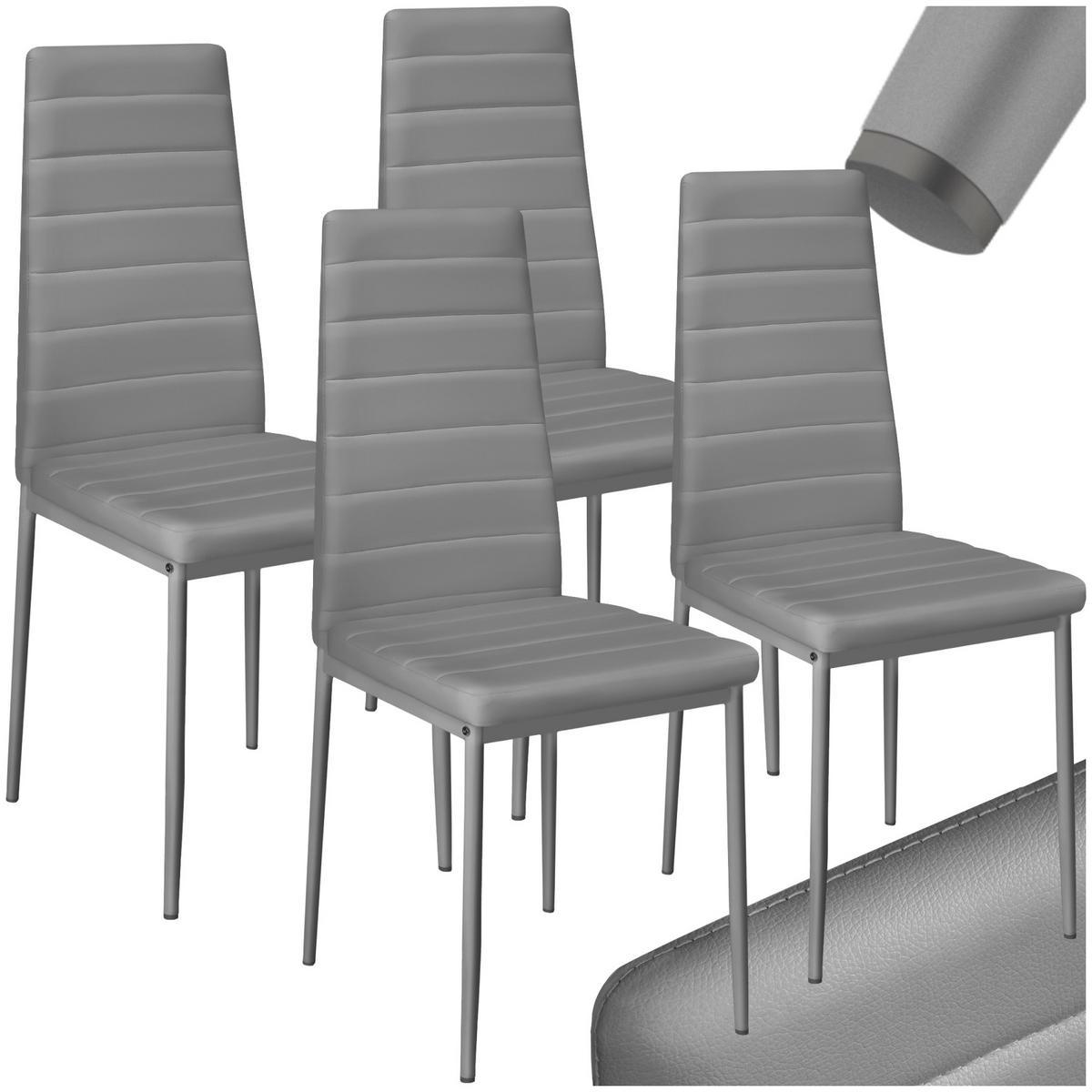 ESSZIMMERSTUHL 4er Set Thomas 41 x 45 x 98 5 cm grau - Grau, Textil (48/98.5/45cm) - tectake