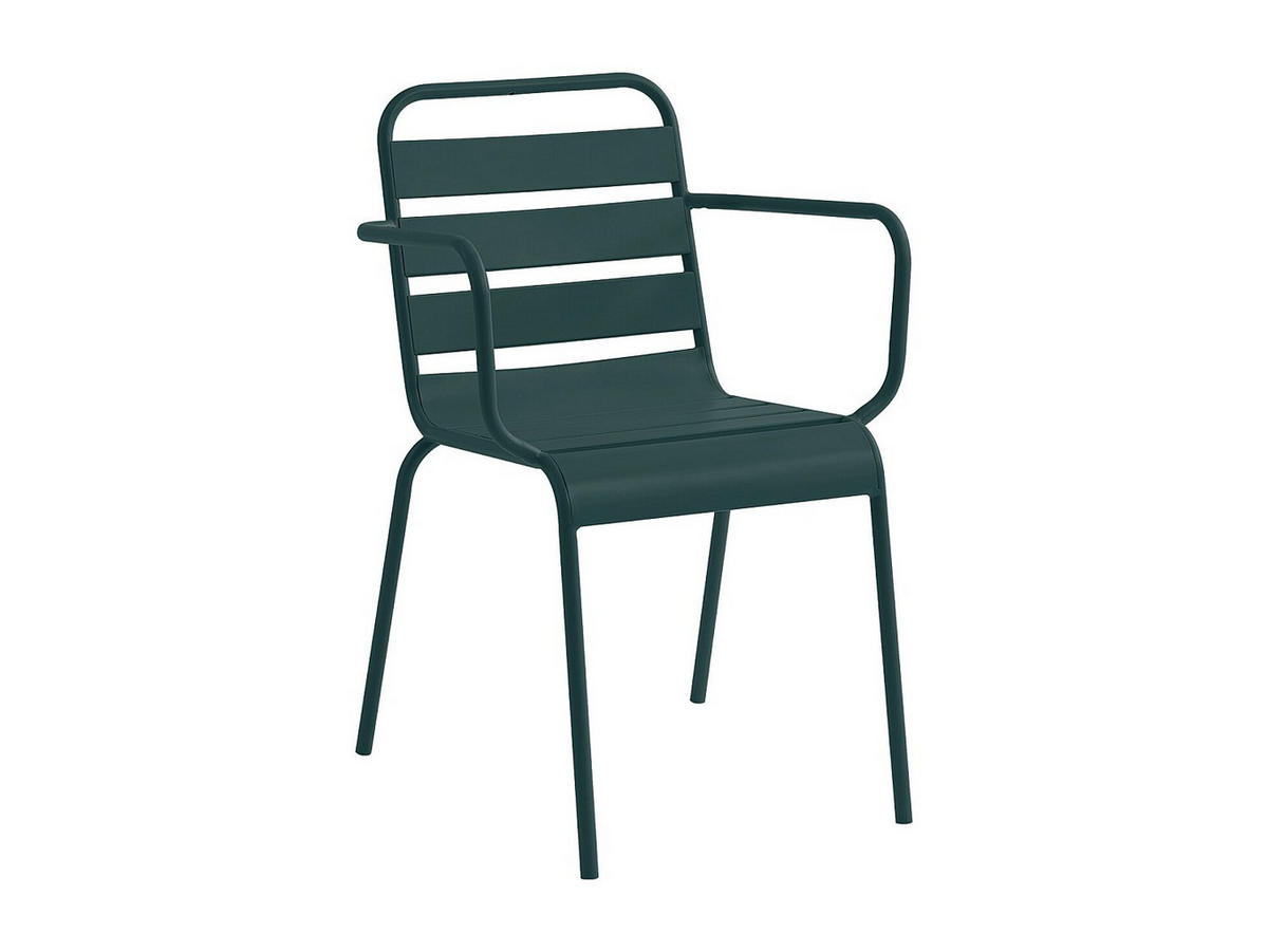 GARTENSESSEL stapelbar 2er-Set - Metall - Tannengrün - MIRMANDE von MYLIA - Grün, Metall (56/79/59cm) - Vente-Unique