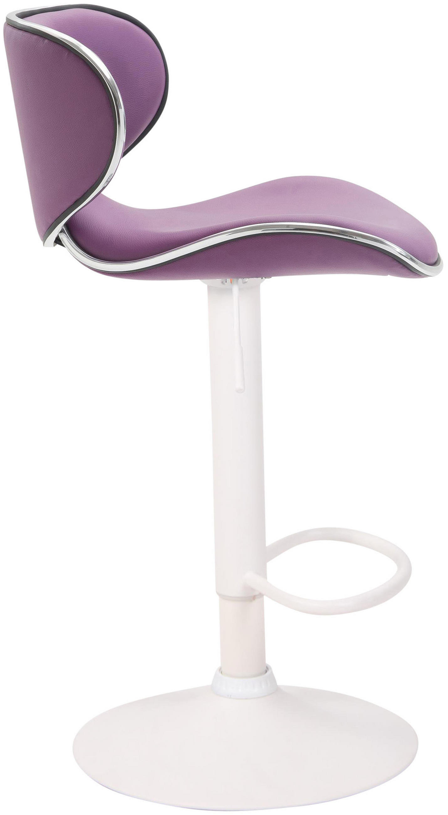 BARHOCKER 2er Set Las-Mallorcas Kunstleder weiß lila - Lila/Weiß, Kunststoff/Metall (46/108/49cm) - TPFLiving