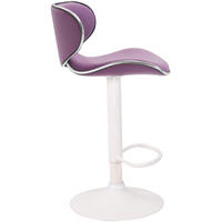 BARHOCKER 2er Set Las-Mallorcas Kunstleder weiß lila - Lila/Weiß, Kunststoff/Metall (46/108/49cm) - TPFLiving