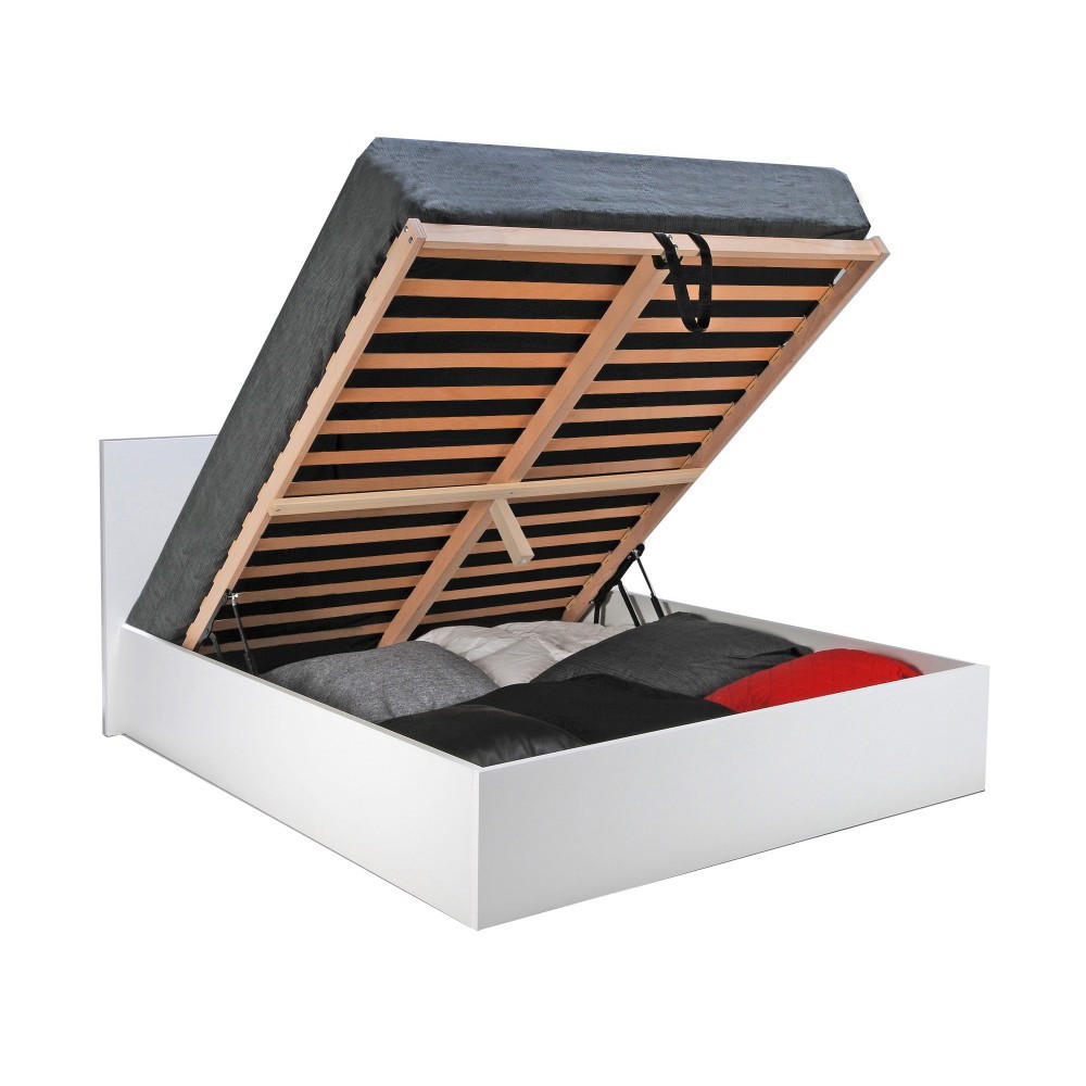 BETTKASTEN MADRID / Bett 140x190 - Weiß - Weiß, Holzwerkstoff (140/190cm) - Weber Industries