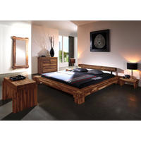 HOLZBETT CARMA - Beige/Naturfarben, Akazienholz/Holz - SAM