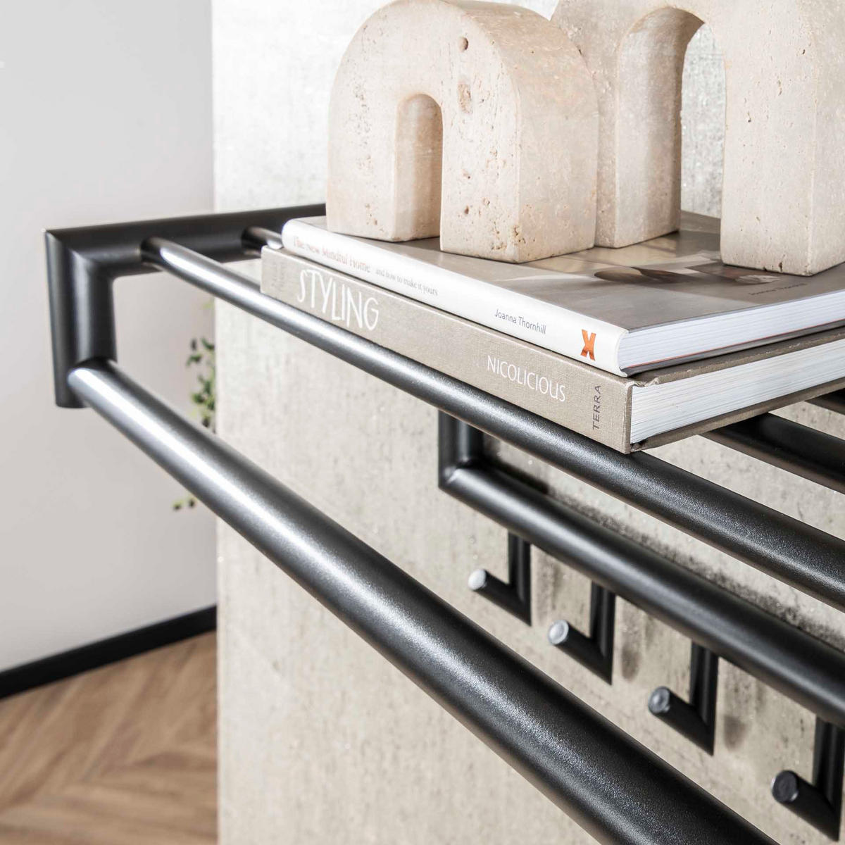 WANDGARDEROBE Peter Grau 27/100/ 35 cm - Dunkelgrau, Metall (100/35/27cm) - Hoyz Collection