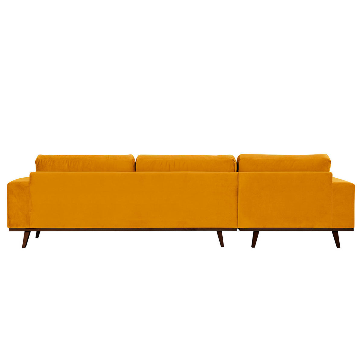 ECKSOFA mit Longchair - Gelb/Buchefarben, Buchenholz/Textil (281/153cm) - home24