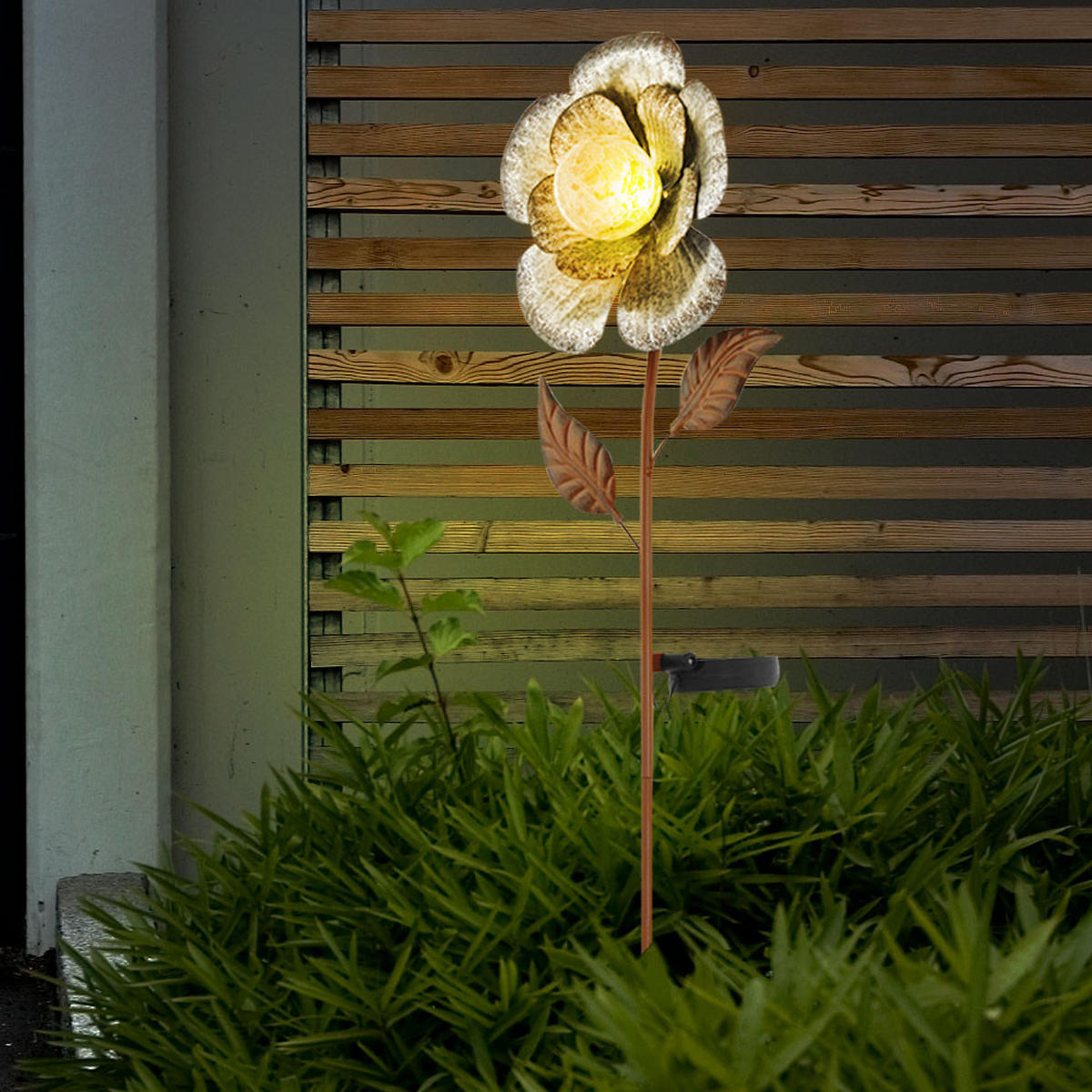 LED AUSSENLEUCHTE Blumen Design Braun - Braun, Metall (19.5/8/75cm)