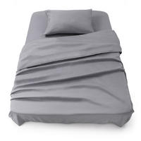BETTLAKEN 3er Set - Spannbettlaken 90x190x30cm 1X Kissenbezug 50x80cm - Grau - Grau, Textil (90/190cm)