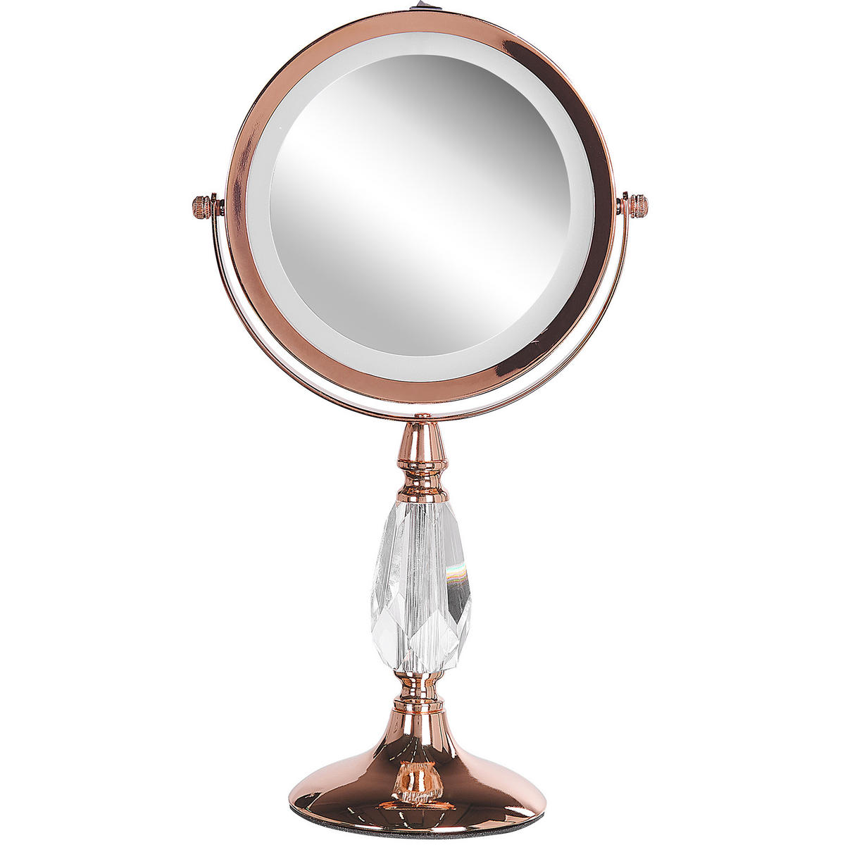 KOSMETIKSPIEGEL roségold mit LED-Beleuchtung 18 cm Maury - Roségold, Metall (18/37/12cm) - Beliani