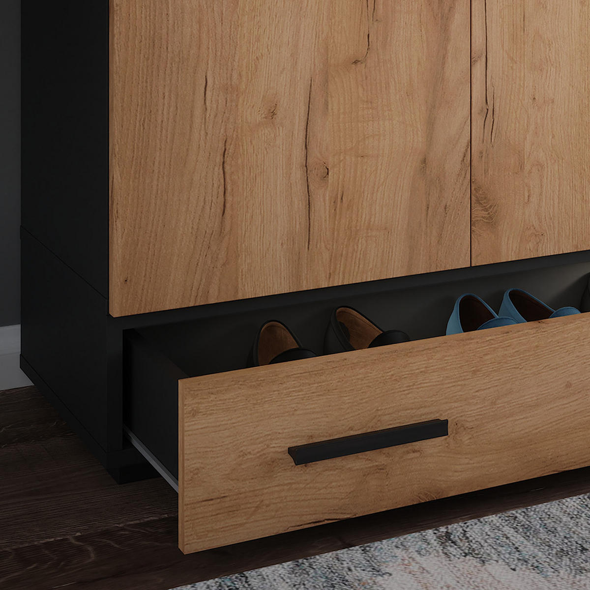 PŘÍDAVNÝ MODUL Ingo Antracit/zlatý dub - antracitová, kompozitní dřevo (80/17.4/37cm) - Vicco